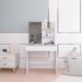 Bossicavelly Storage Makeup Vanity Desk w/ Mirror & 2 Drawers Wood in Brown/White | 55 H x 29.5 W x 15.7 D in | Wayfair BOFRDMV05AW