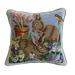 C&F Home 14" x 14" Bunnies In The Field #1 Needlepoint Pillow Polyester/Polyfill/Wool in Blue/Brown | 14 H x 14 W x 3 D in | Wayfair 44050970