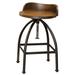 International Furniture Direct Pueblo Swivel Solid Wood Adjustable Height Stool | 17 W x 17 D in | Wayfair DFI359BS2430