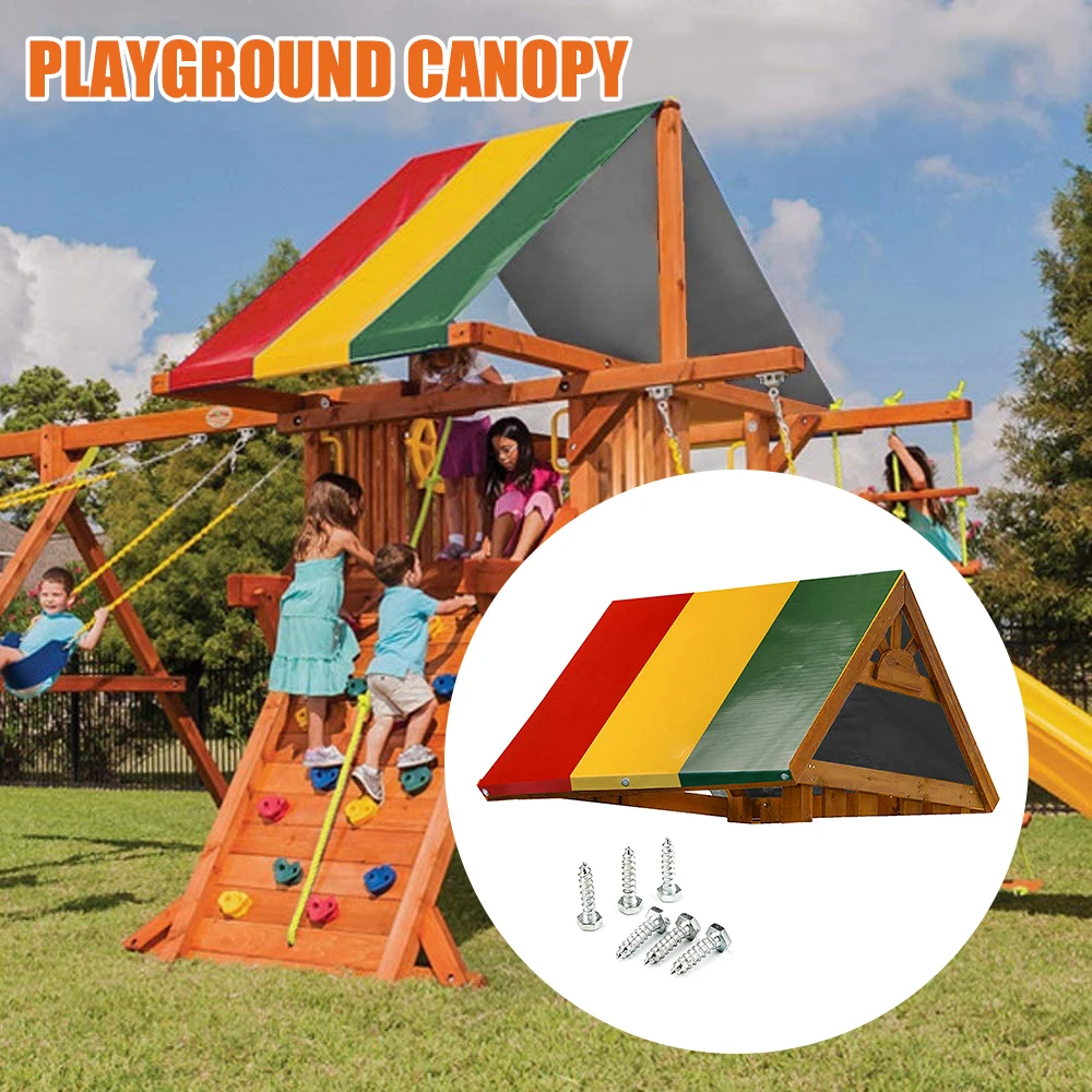 52 "x 89" Schaukel Set Ersatz Plane Wasserdicht Kinder Spielplatz Dach Baldachin Abdeckung Outdoor Schaukel Set Rutsche Sonnenschutz Image