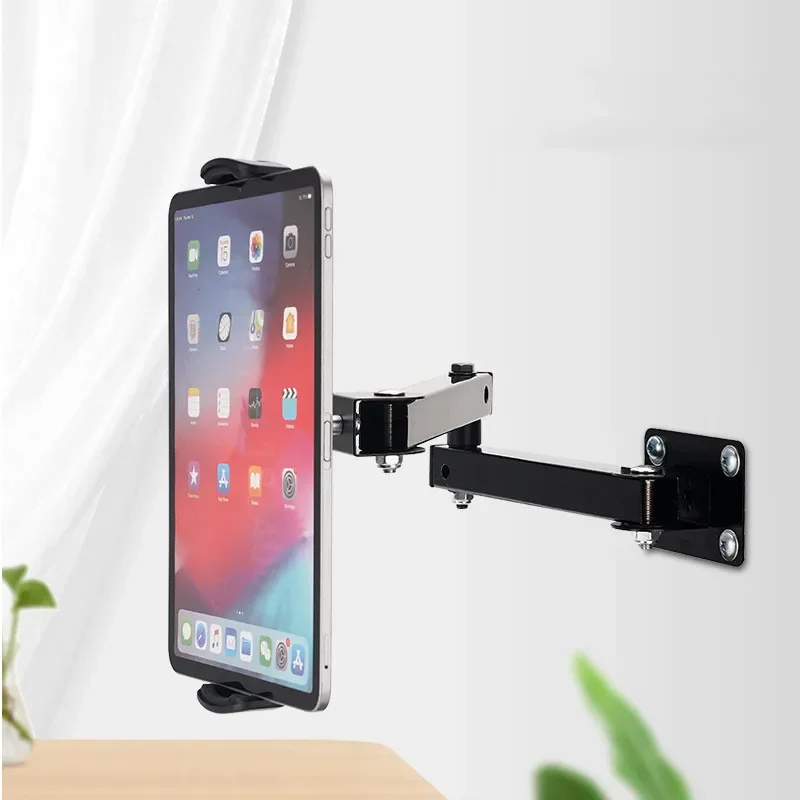 Verstellbarer Wandhalterung, Tablet-Ständer, langer Arm, dehnbarer Handy-Wandhalter, Metallwand-iPad-Ständer für iPhone, iPad, 4–13 Zoll Image