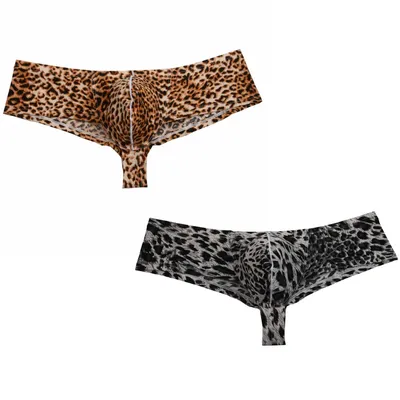 Sexy Leopardenmuster Bikini männer Boxer Shorts Männlichen Unterhose Unterwäsche Männer Boxer Mode