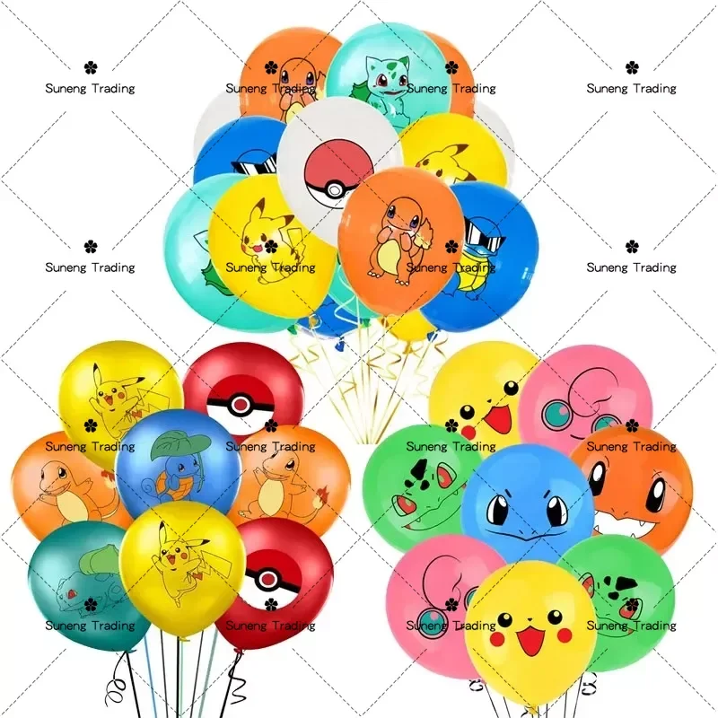 Cartoon Pokemon Pikachu Latex Ballon Set Pikachu Squirtle Charmander Modell Luftballons Spielzeug Kind Geburtstag Party Versorgung Dekoration Image
