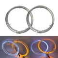 2x Bianco Giallo Doppio colore LED Guida Angelo Occhio Cerchio Anello LED Faro Fendinebbia Doppia lente luce 80MM 95MM 2.5 3.0 pollici
