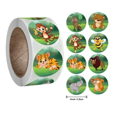 100-500PCS Neue Kinder Aufkleber Rolle Nette Etiketten Kleine Cartoon Tier Aufkleber Photocard Decor Roll Aufkleber für kinder TZ302 Image
