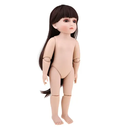 45 72 cm Puppe ohne Kleidungs haar braune Augen 12 Gelenke zum Anziehen Kinder tun so