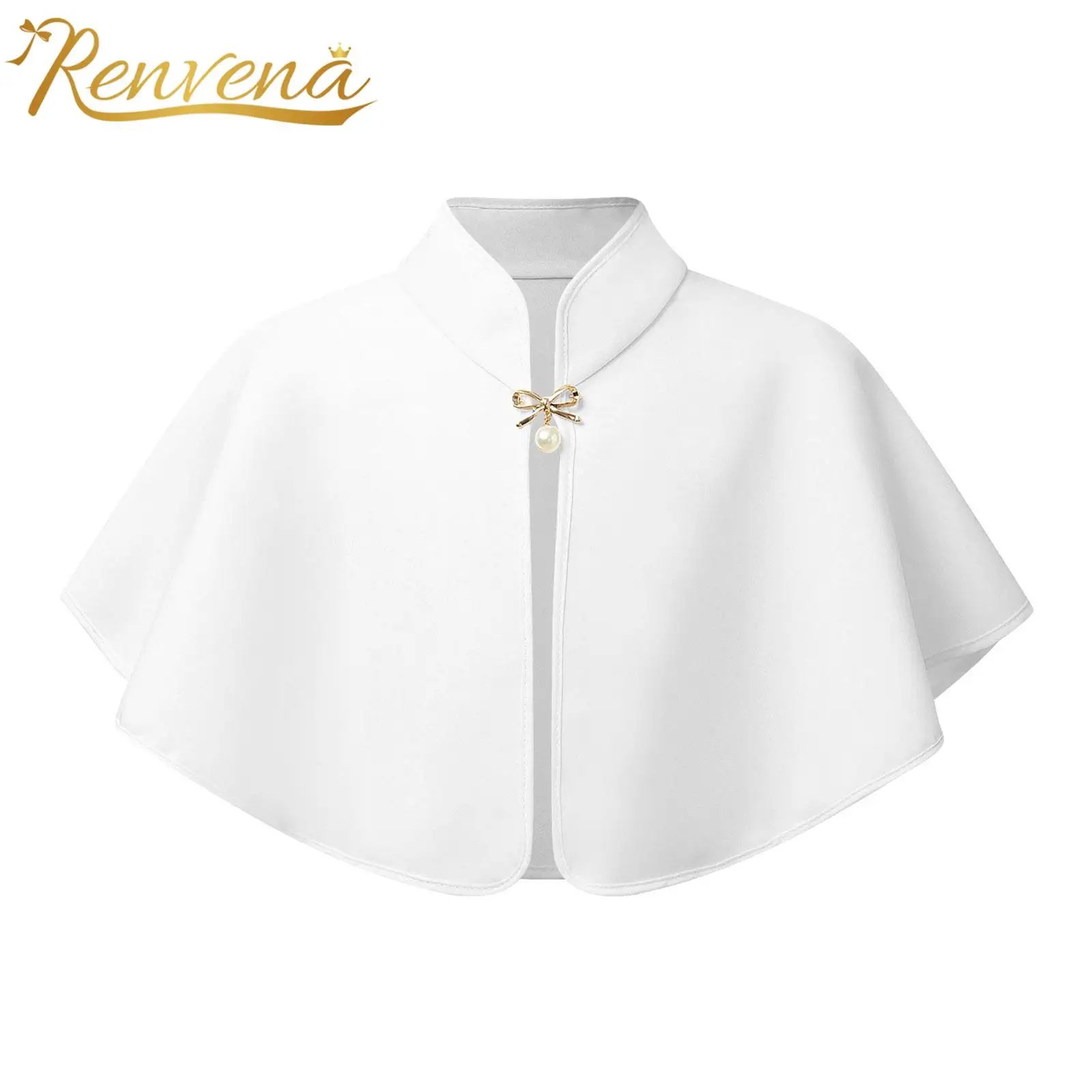 Weißer eleganter Bolero für Kinder, Blumenmädchen-Schal, vorne offen, Strickjacke, Abendumhang, Prinzessin, Hochzeit, Party, Kleid, Accessoire Image