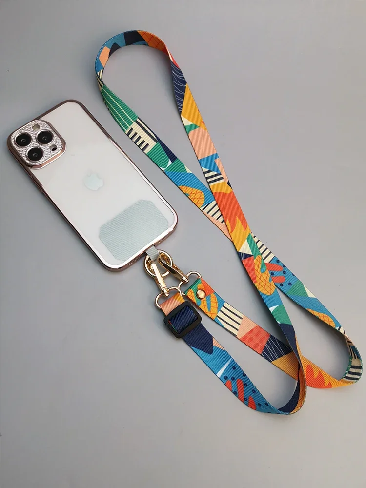 Bemalte Umhängetasche für Mobiltelefone, hängendes Halsseil, verstellbarer Handy-Gurt, Lanyards-Anhänger mit Universal-Clip-Gasche Image