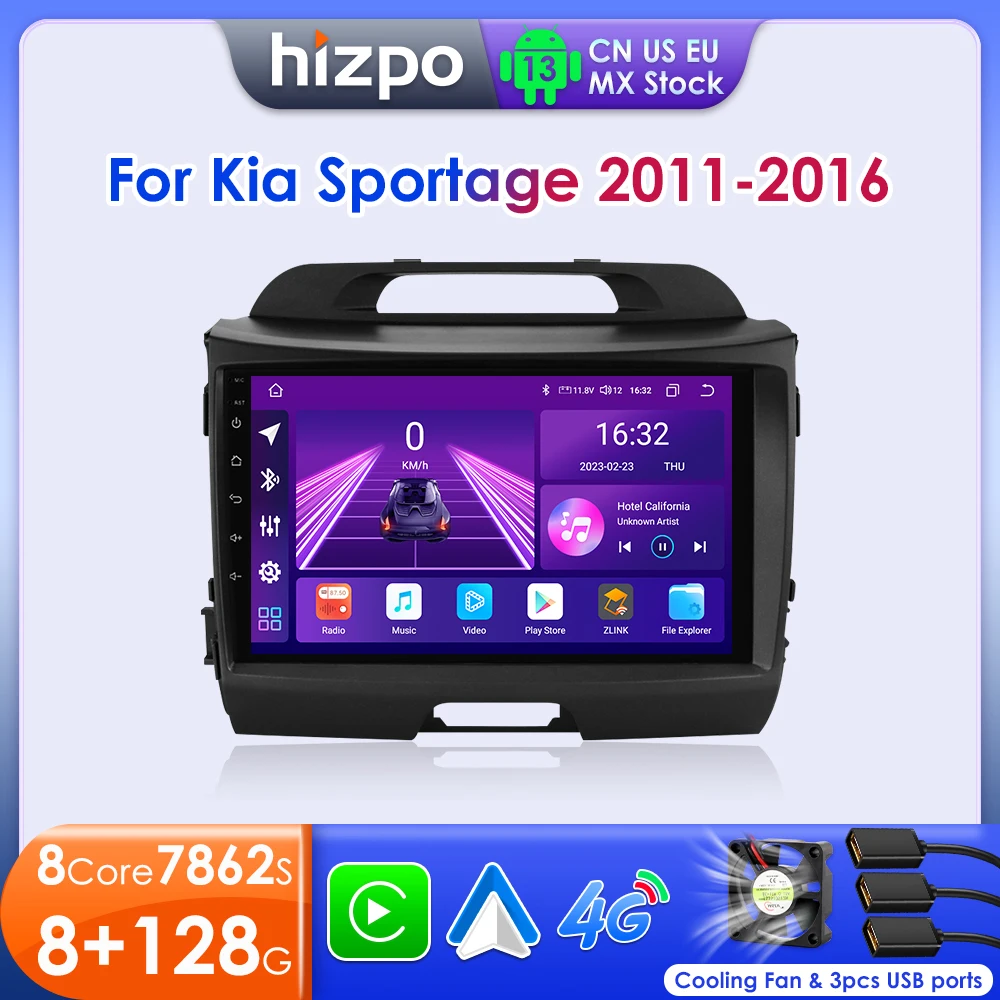 Hizpo 2 Din Android Auto Radio Für KIA Sportage 3 2010-2016 2015 Carplay 4G Auto Multimedia GPS 2din Autoradio WIFI RDS DSP 4G BT Image