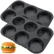 Moule à hamburger en silicone antiadhésif multifonctionnel moule à 6 cavités moule à muffins aux