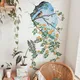 Autocollant mural colibri pour la maison décalcomanies de branche de fleurs décorations