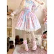 KIMOKOKM-Robe de Princesse Lolita Kawaii à Volants Col Claudine Nministériels d Manches