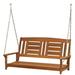 Red Barrel Studio® Karent Outdoor Bench Wood/Solid Wood in Brown | 27 H x 47.4 W x 23.6 D in | Wayfair 52EAF23A543E46E28A342B547D9F39BA