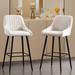 Everly Quinn Elegant Lifestyle Modern Bar Stools, Velvet Upholstered Barstools w/ Back, Set Of 2 Bar Chairs For Kitchen Living Room in White | Wayfair