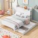 Winston Porter Platform Bed w/ Storage Headboard & Trundle Wood in White | 45.61 H x 55.71 W x 79.31 D in | Wayfair