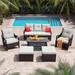 Latitude Run® Totiana 7 - Person Outdoor Seating Group w/ Cushions in Gray | 31.9 H x 62.2 W x 25.1 D in | Wayfair E17F919899734AE8A0442CE6AFB53323