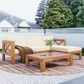 Latitude Run® Verlena 5 Piece Sectional Seating Group w/ Cushions, Wood in Brown | 25.75 H x 71.6 W x 51 D in | Outdoor Furniture | Wayfair