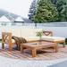 Latitude Run® Verlena 5 Piece Sectional Seating Group w/ Cushions, Wood in Brown | 25.75 H x 71.6 W x 51 D in | Outdoor Furniture | Wayfair