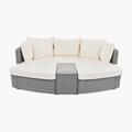 Red Barrel Studio® Khushbu 108.2" Wide Outdoor Wicker Reversible Patio Sectional Set w/ Cushions Wicker/Rattan in Gray | Wayfair