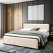 Latitude Run® Metal Bed w/ Under Bed Storage, Curved Upholstered Headboard & Footboard in Brown | King | Wayfair EAB9F6285AA64FF09087C911BA44CCDD