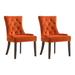 Rosdorf Park Hyacinthie Tufted Side Chair Dining Chair Velvet, Solid Wood in Orange/Brown | 38.5 H x 21.6 W x 24.4 D in | Wayfair