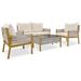 Latitude Run® Storksbill 4 - Person Outdoor Seating Group w/ Cushions Metal in White/Yellow | 30.1 H x 26 W x 28 D in | Wayfair