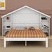 Red Barrel Studio® Kyelan Bookcase Storage Bed Wood in White | 57.6 H x 89.7 W x 77.6 D in | Wayfair 0FC065E1CB8E4787BDB50B86B4A34A0B