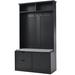 Latitude Run® Siping Hall Tree 40.6" Wide w/ Bench & Shoe Storage in Black | 71.1 H x 40.6 W x 17.7 D in | Wayfair D0D541F64A9D4672AD29B29962CA19F2