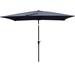 Ebern Designs Leff 108" x 72" Rectangular Beach Umbrella w/ Crank Lift Counter Weights Included in Gray | 92.4 H x 108 W x 72 D in | Wayfair