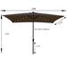 Latitude Run® Rafiki 120" x 78" Rectangular Lighted Beach Umbrella w/ Crank Lift Counter Weights Included in Brown | Wayfair