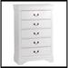 Canora Grey Traditional Design White Finish 1Pc Chest Of 5 Drawers Antique Drop Handles Drawers Bedroom Furniture_48.5" H x 31.25" W x 15.75" D | Wayfair