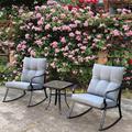 Red Barrel Studio® Relaxing Rocker Outdoor Chair & Teapot Set, Steel | Wayfair 4036A565C0684CD19335D48959EDCC9E