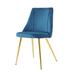 Everly Quinn modern dining chairs, dinning chairs, dining chairs Upholstered/Velvet/Metal in Blue | 32.68 H x 21.06 W x 18.5 D in | Wayfair