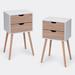 Latitude Run® Nightstand w/ 2 Drawers, Bedside Tables w/ Solid Wood Legs & Storage, Side Table | 28.1 H x 15.8 W x 11.9 D in | Wayfair