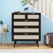 Millwood Pines Dametri 5 Drawer Cabinet, Accent Storage Cabinet Wood in Black | 37.8 H x 15.75 W x 31.5 D in | Wayfair