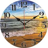 Highland Dunes Ameeran Manufactured Wood Wall Clock | 14 H x 14 W x 0.35 D in | Wayfair FF44C936432042D1AFC0E89B77042A40