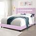 wtressa Adjustable Upholstred Bed Frame Upholstered/Velvet in Pink | 46.5 H x 64.6 W x 84 D in | Wayfair YP0327-W1867P143798