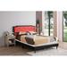 wtressa PU Platform Bed Wood & /Upholstered/Faux leather in Red/White/Black | 47 H x 63 W x 86 D in | Wayfair YP0327-B078118234