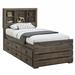 wtressa Farmhouse Style Bookcase Captain Bed w/ Three Drawers & Trundle Wood in Brown | 48.7 H x 58.8 W x 82.7 D in | Wayfair YP0327-BS316108AAD