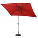 wtressa Adjustable Tilt Led Lights Blue Rectangular Patio Large Umbrella For Beach Outside Outdoor in Red | 79 H x 118.5 W x 98.5 D in | Wayfair