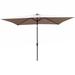 wtressa 10 X 6.5T Rectangular Patio Solar LED Lighted Outdoor Umbrellas w/ Crank & Push Button Tilt in Gray | 98.4 H x 120 W x 78 D in | Wayfair