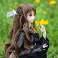 1/6 Bjd Wig Accessories for Doll Light Golden Long Hair with Bangs Dress Up Girl Diy Toys