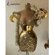 Special Gold Sparkly Cocktail Dresses Mermaid New Fashion Short Prom Dresses Celebrity Dresses