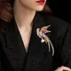 Crystal Phoenix Bird Brooches For Women Enamel Flying Beauty Bird Party Office Brooch Pin Gifts