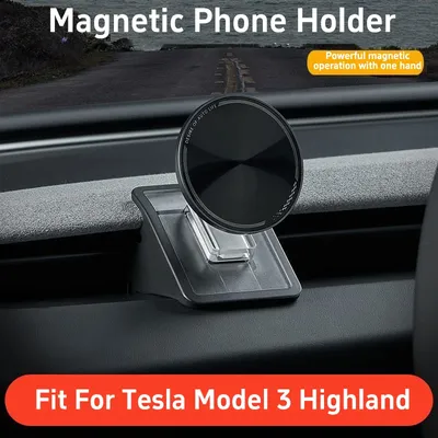 For Tesla Model 3 Highland 2024 Phone Holder Mount Magnetic Phone Mount for iphone 15 14 13 series,Tesla Model 3 Accessories