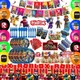 Virtual World Roblox Game Party Decoration Supplies Disposable Paper Plate Cup Banner Balloon Set