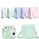 Camera Case for Fujifilm Instax Mini12 PU Leather Case Camera Bag Cover Macarone with Adjustable