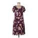 Mix by 41 Hawthorn Casual Dress - Shift: Burgundy Floral Motif Dresses - Women's Size Large