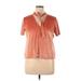 Madewell Short Sleeve Top Orange Tie Neck Tops - Women's Size X-Large