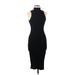 Zara Casual Dress - Midi High Neck Sleeveless: Black Solid Dresses - Women's Size Medium